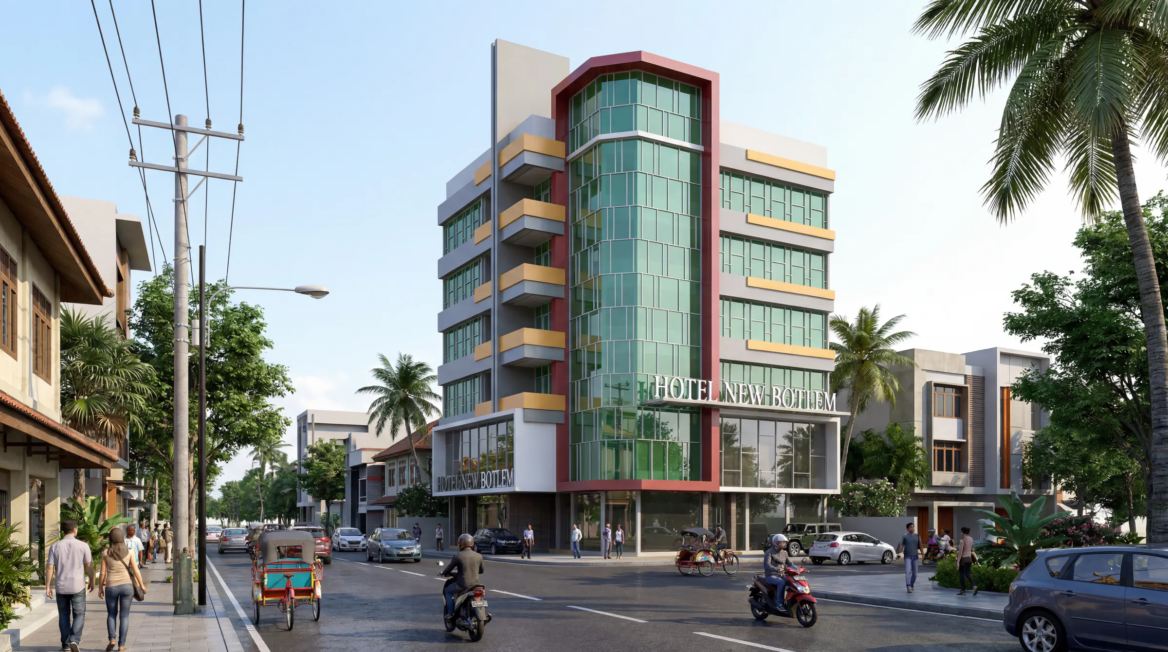 Desain Hotel New Botlem Jl Botolempangan Kotamadya Makssar, Sulawesi Selatan