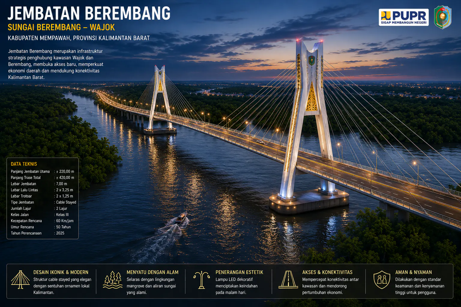 Rencana Jembatan Berembang Wajok Mempawah Kalimantan Barat